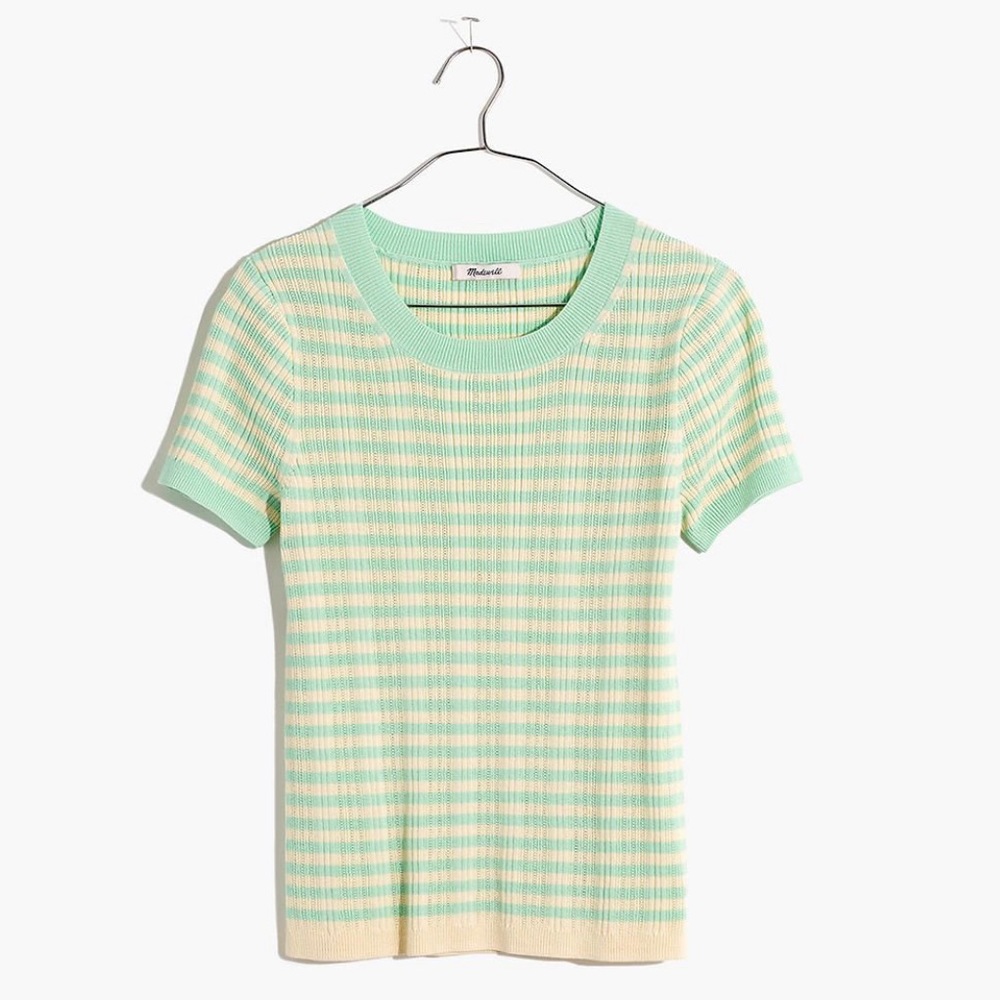 Ringer Sweater Tee in Neon Stripe